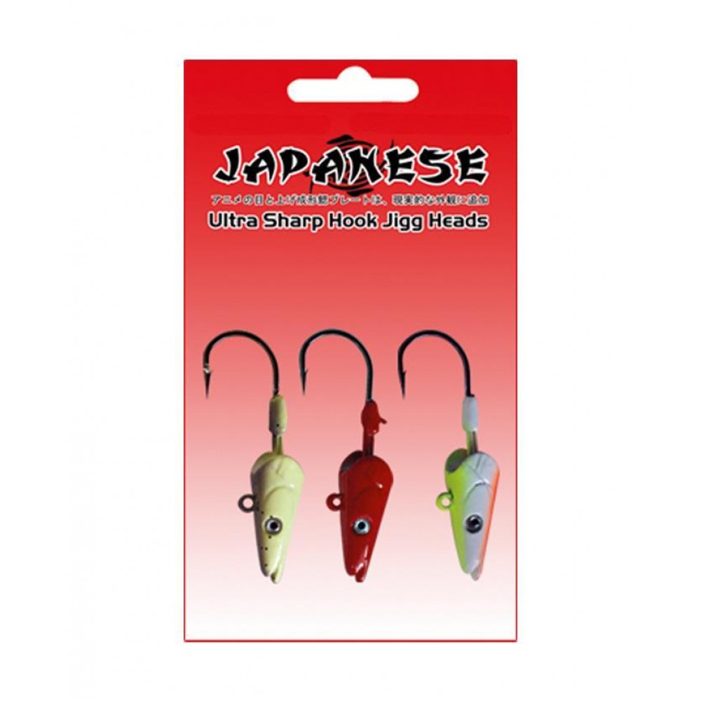 Japanese Ultra Sharp Hook Jigg Heads Üçlü Zoka Seti- Jig head